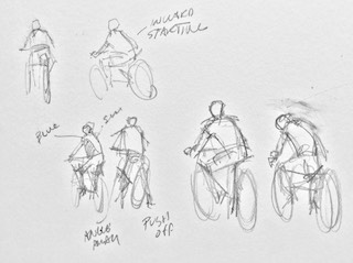 Pencil Sketch of Bicycle Riders