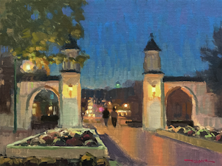 IU Sample Gates Oil Painting at Night
